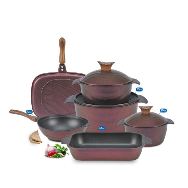 طقم نيوكلاين ١٠قطع بالدبل جريل برو بلس