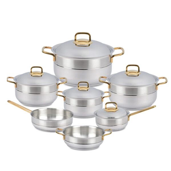 طقم حلل ستانلس 12 قطعه يد جولد