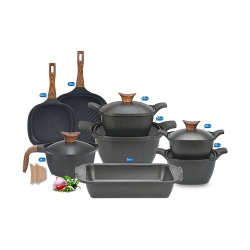 طقم نيوكلاين 13 قطعه مربع بالجريل