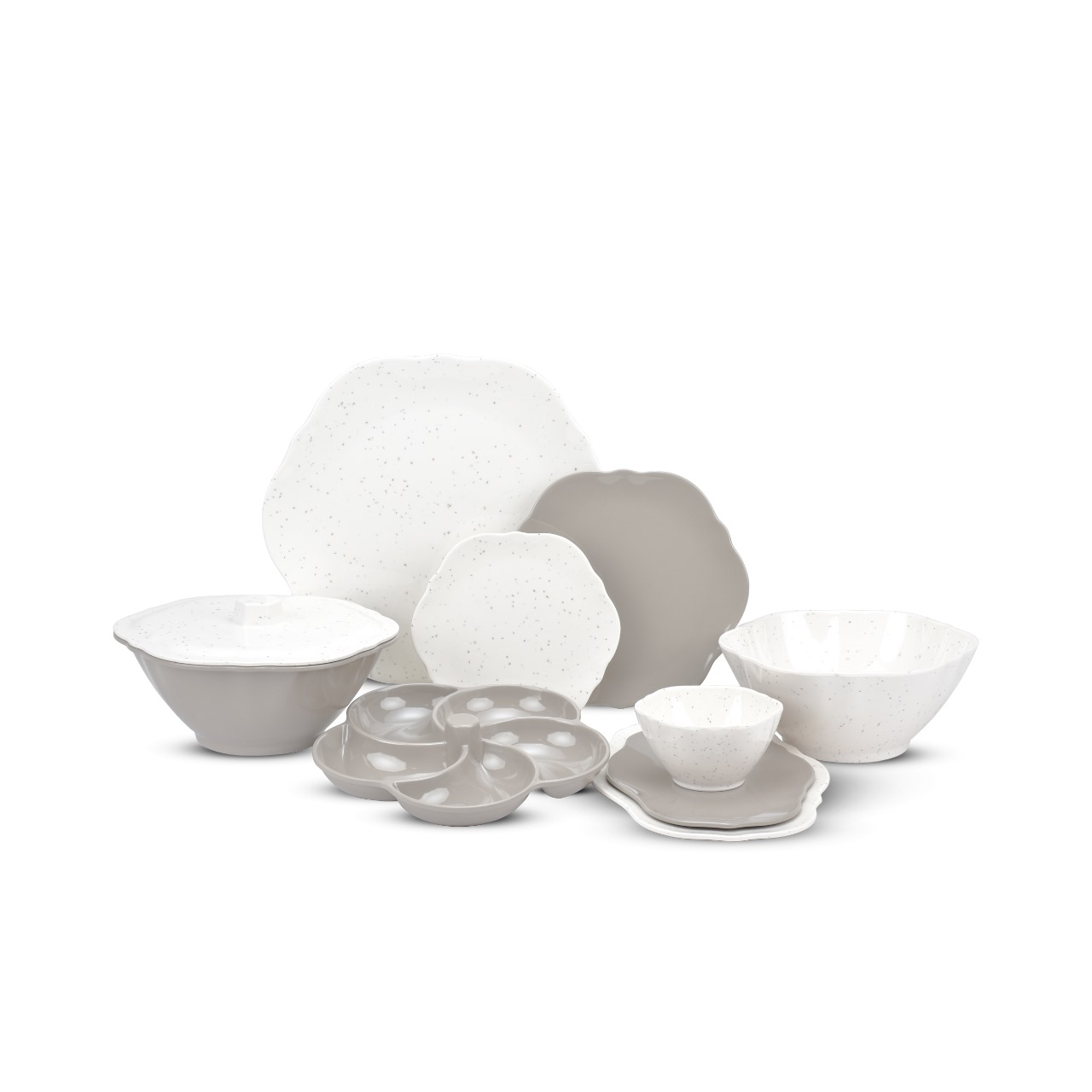 طقم ميلامين دايموند 38 قطعة - الصورة 2