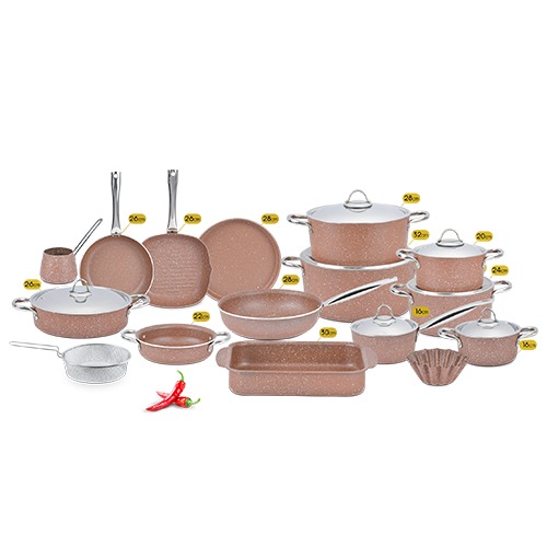 '- طقم جرانيت كتشينوفا 23 قطعه مدور