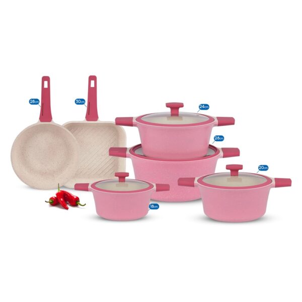 طقم جرانيت فانتوم مدور بغطاء بايركس