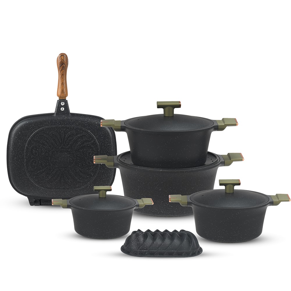 طقم جرانيت 10 ق مدور فانتوم بغطا بايركس - الصورة 2