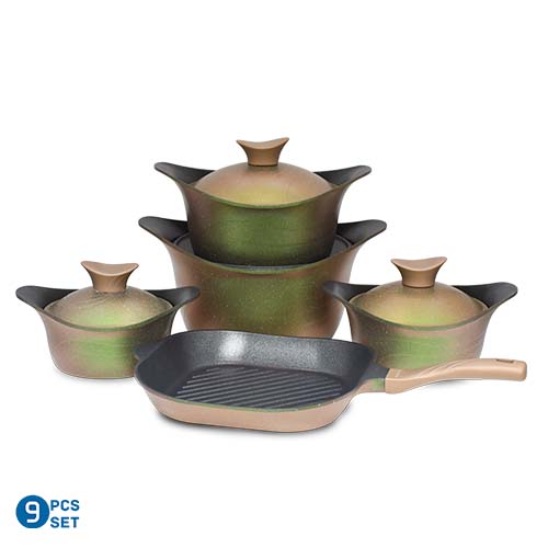 طقم نيوكلاين 9 قطع مدور بالجريل - الصورة 3