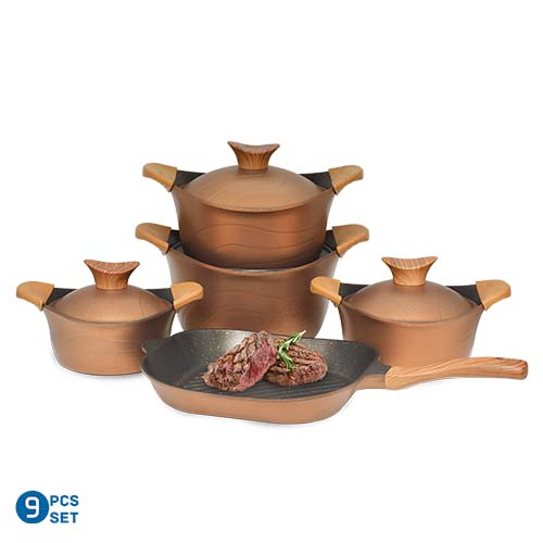 طقم نيوكلاين 9 قطع مدور بالجريل - الصورة 4