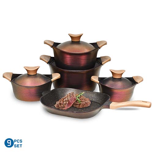 طقم نيوكلاين 9 قطع مدور بالجريل