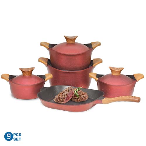 طقم نيوكلاين 9 قطع مدور بالجريل - الصورة 6