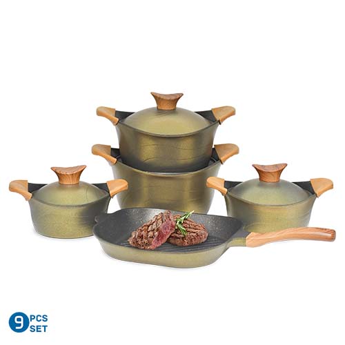 طقم نيوكلاين 9 قطع مدور بالجريل - الصورة 8